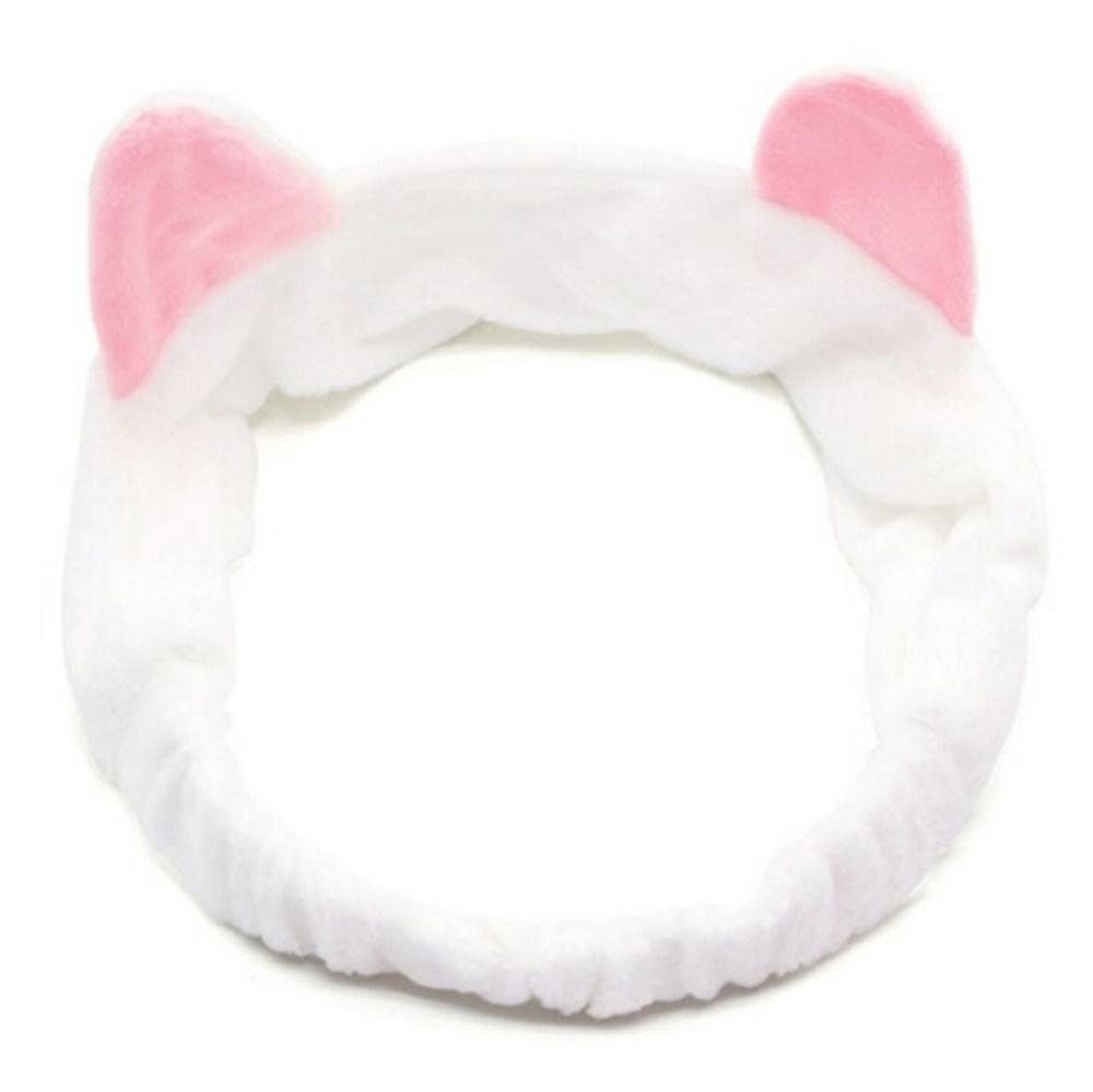 White Cat Ear Soft Headband